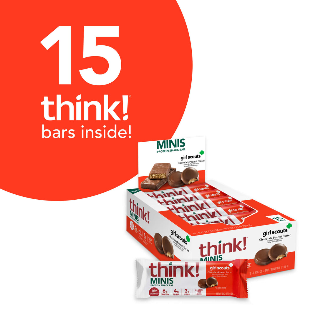 MINIS Protein Snack Bar, Girl Scout Chocolate Peanut Butter - 15 think bars inside!